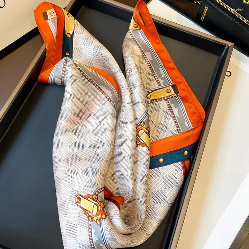 Scarves Fashion Men Necktie Natural Silk Bandana Luxury Brand Square Hankerchiefs Designer Neckerchief Wraps Business Man Scarf