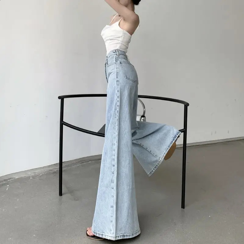 High Waisted Jeans Woman High Street Vintage Fashion Baggy Jeans Women Clothing Casual Wide Leg Women Jeans Pants 240821