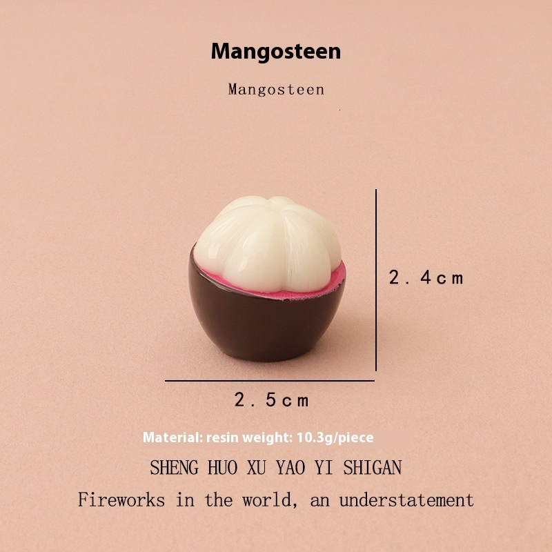 Charming Miniature Resin Food Accessories - Real-Looking Blueberry, Mangosteen, and Kiwi Decorative Pieces