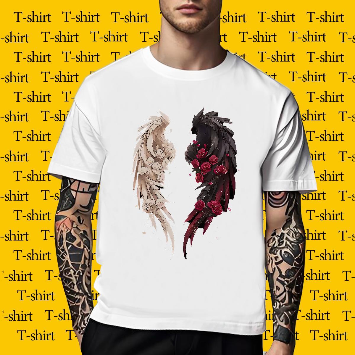 Fashion Design Tshirts 230g Cotton Sport wing Breathable Short Sleeve T-Shirts Classic Skull Wear