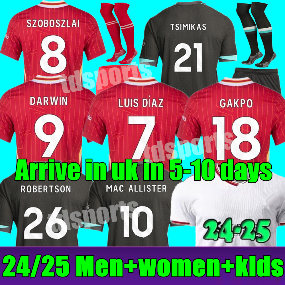 MAC ALLISTER 24 25 soccer jerseys home away 3rd DARWIN 2024 2025 Luis DIaz ENDO SZOBOSZLAI Alexander Arnold football kit shirts men Women kids uniform CARVALHO