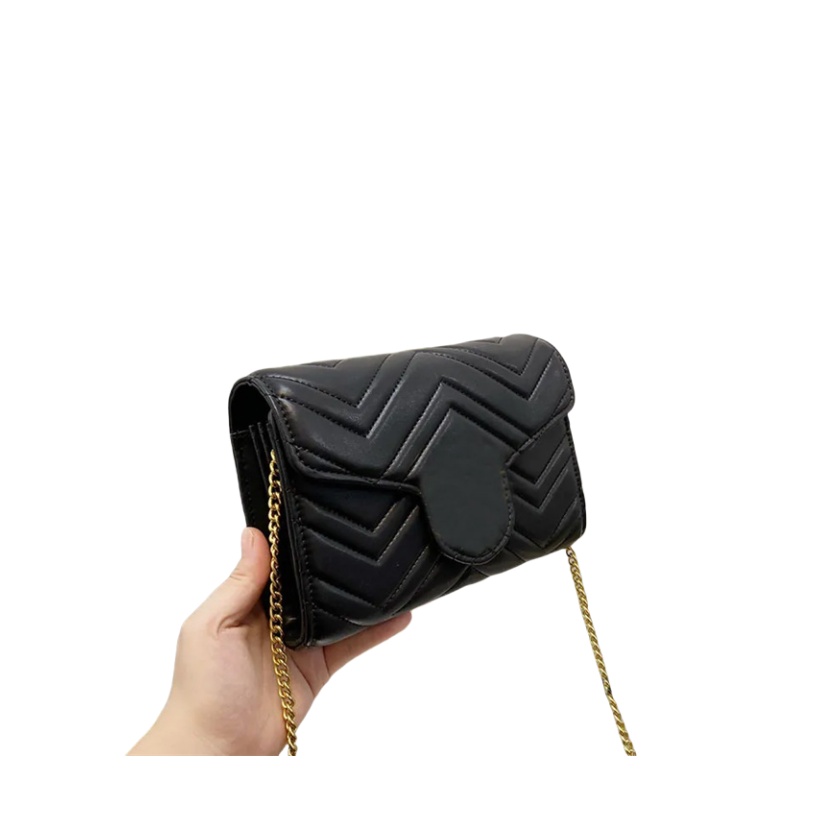 Chain Evening Cowhide Quality Bag Women Stripes Crossbody Handbag Ladies Shoulder Messenger Bags classic Flap Card Wallet Sier Hardwar