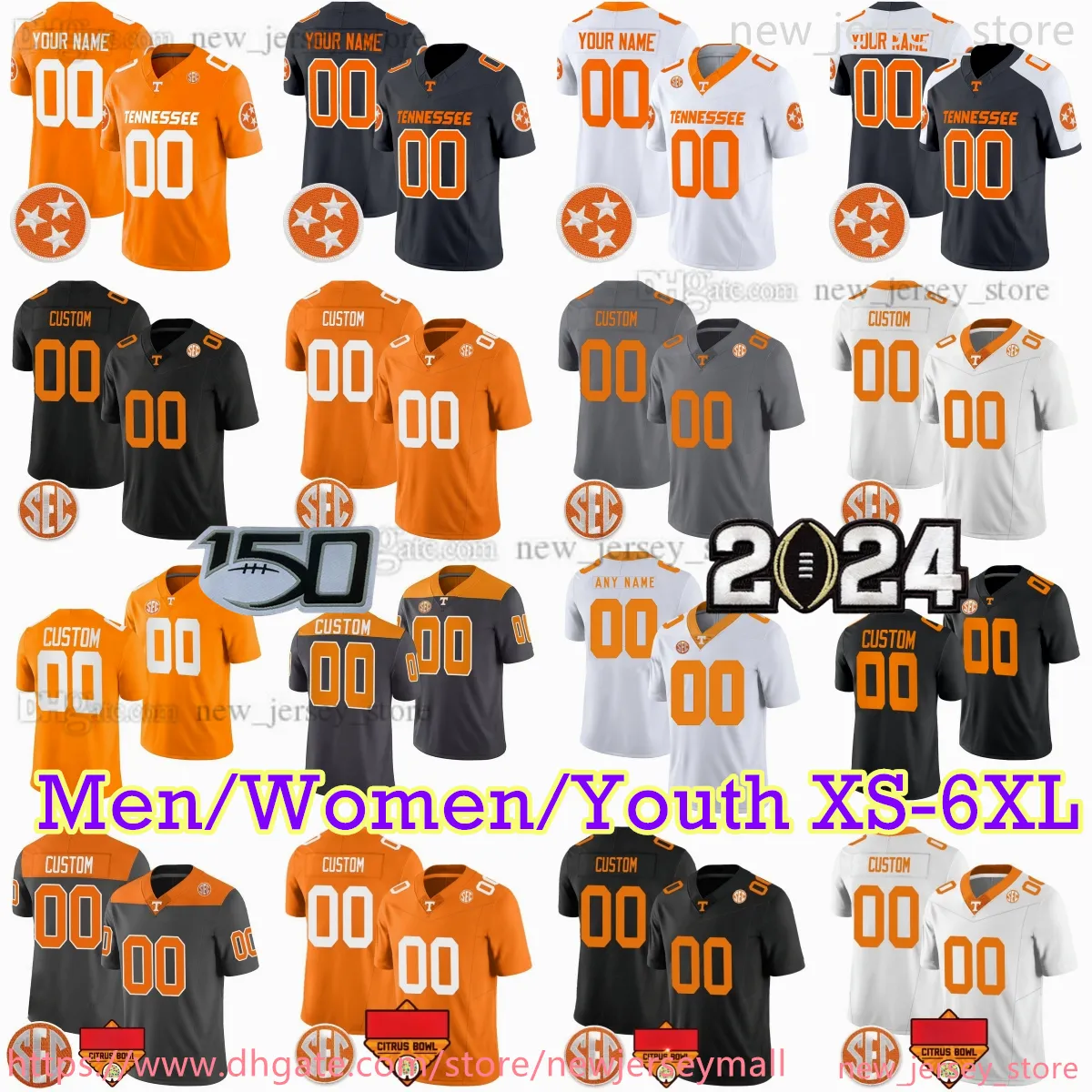 2024 Custom Tennessee Volunteers College Football jersey 8 Nico Iamaleava 11 Jalin Hyatt 6 Aaron Beasley Joe Milton III Bru McCoy Wallen Small Stitched jersey
