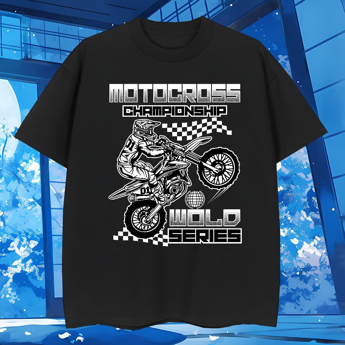 Loose motorbike T-Shirts Street wear Hip Hop Tshirts 230g Pure Cotton Designer Breathable Soft Black Oversized Tops Shirt