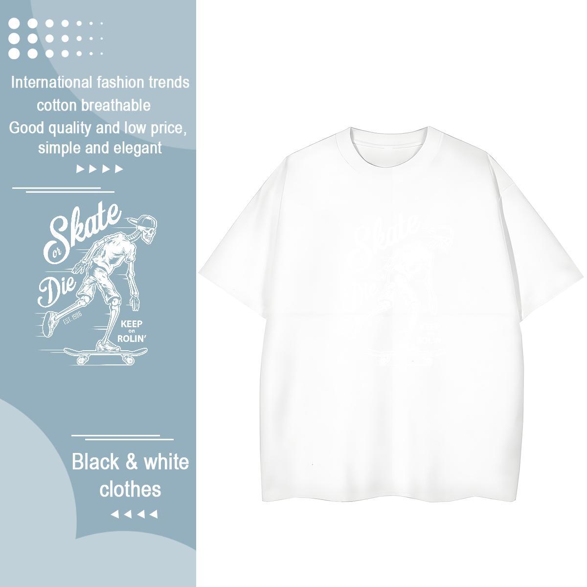 Designer T Shirts Women 230g Pure Cotton Breathable Crew Neck Sports Street Wear skull Women Tshirts Brand Custom Cartoon Tops