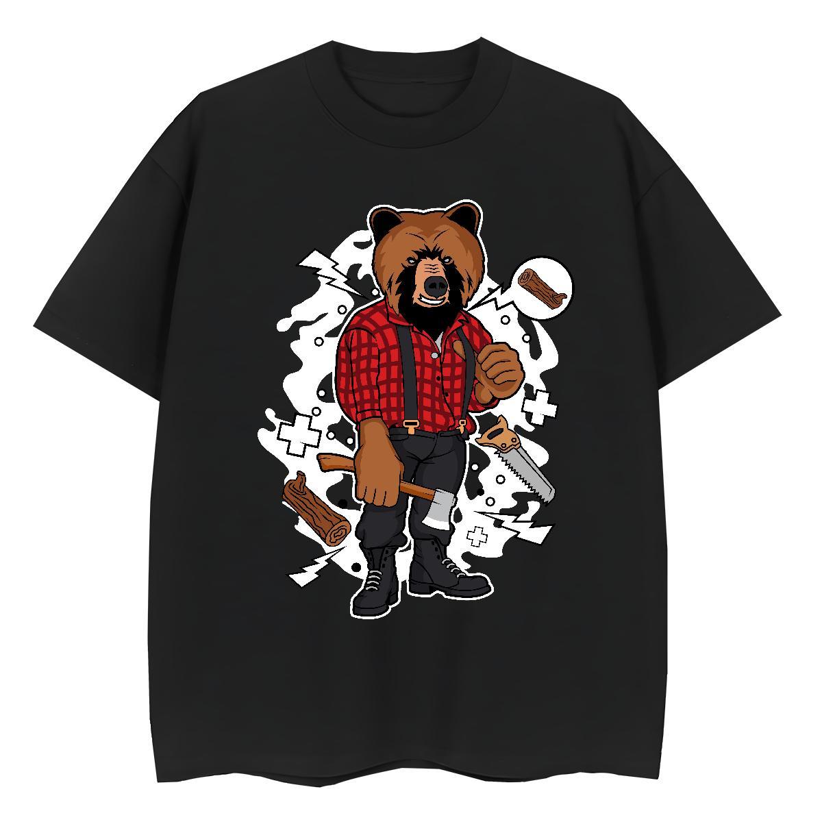 2024 DIY T-Shirts Round Neck Short Sleeve 230g Pure Cotton Womens Tshirts DIY Logo bear Outdoor Lady Clothings