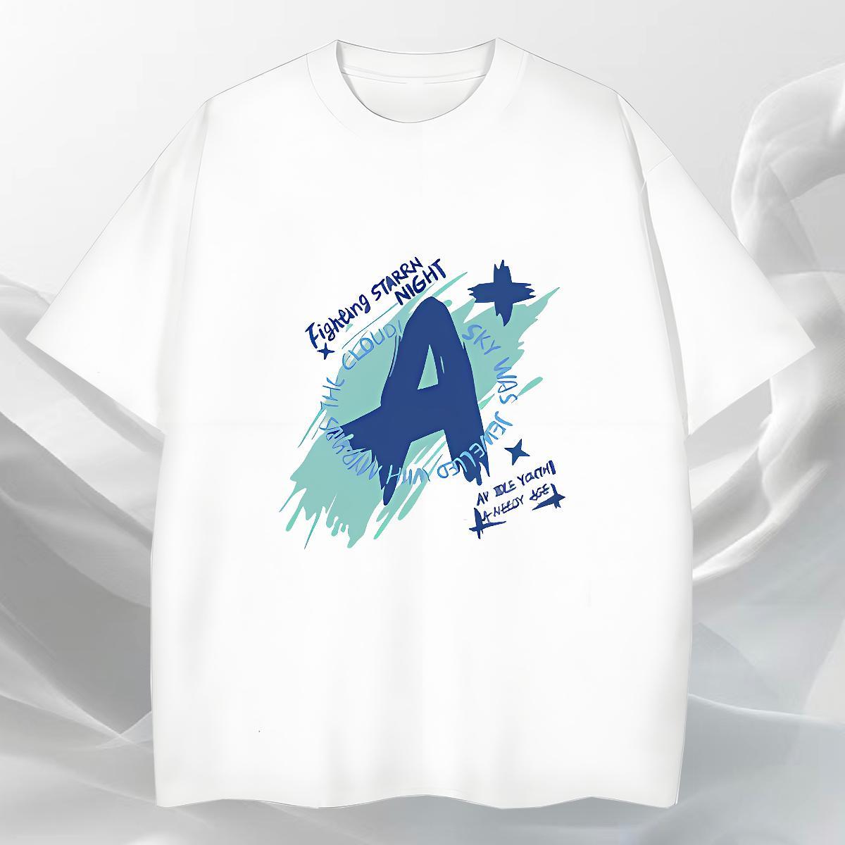 Popular Mens Tshirts Summer Casual 230g Pure Cotton Customized Breathable Crew Neck letter T Shirts Men Fashion Casual Tops Tees
