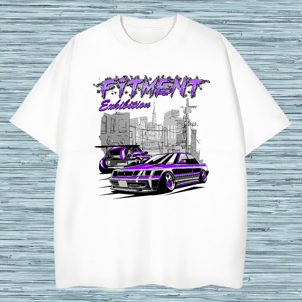 Loose Fit car T Shirt For Man Casual Beach Tshirt for Man Woman 230g 100% Cotton DIY Customized Breathable Crew Neck Customized Print Tops Tees