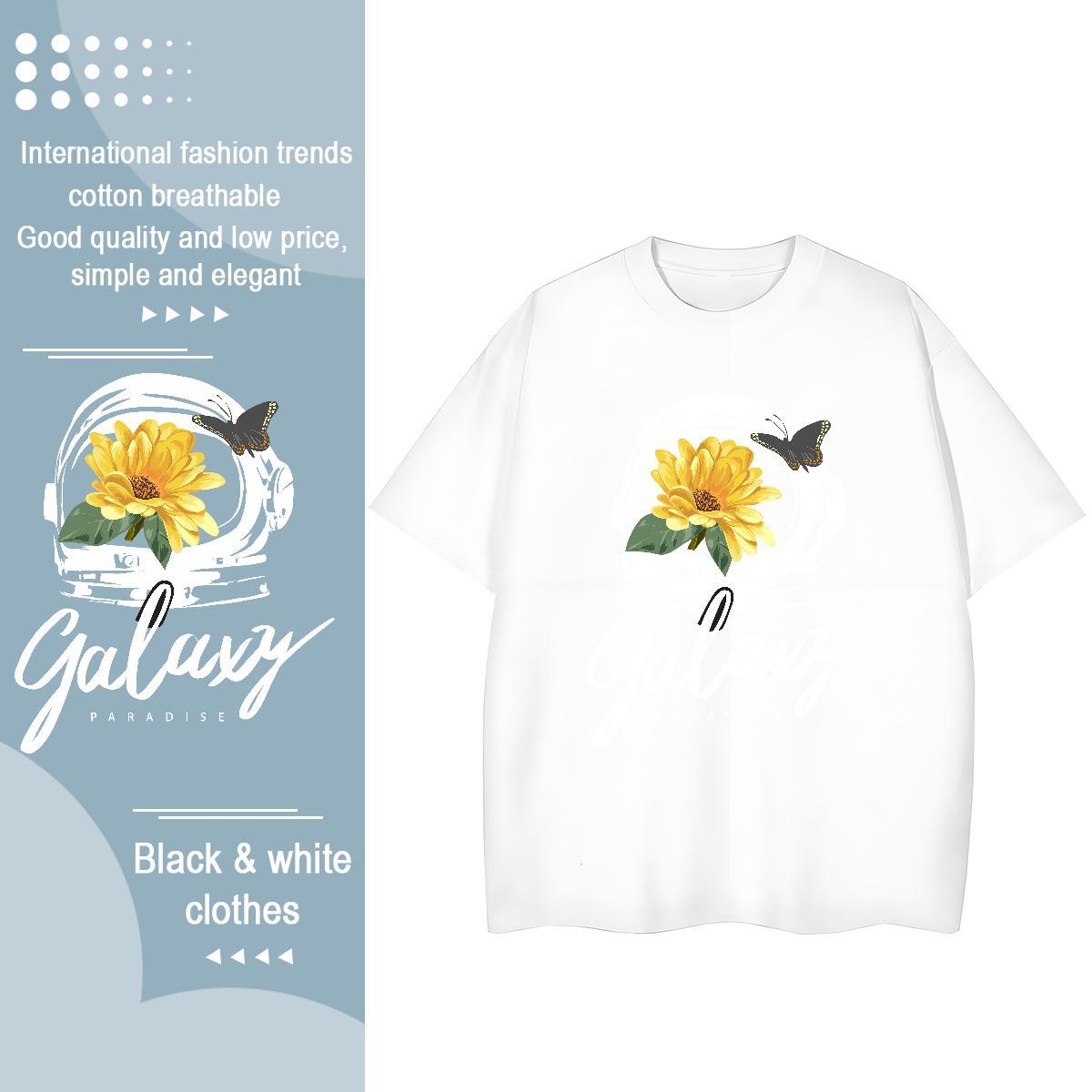 New Womens T Shirts Breathable 100% Cotton 230g Couples T Shirts Floral Print flower Summer Casual 5A Tops Shirt