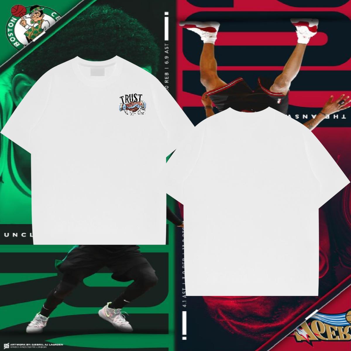 Stylist Sport Men Tshirts trust Breathable Short Sleeve 230g Pure Cotton T Shirt For Man Cool Custom Print Plus Size Clothings