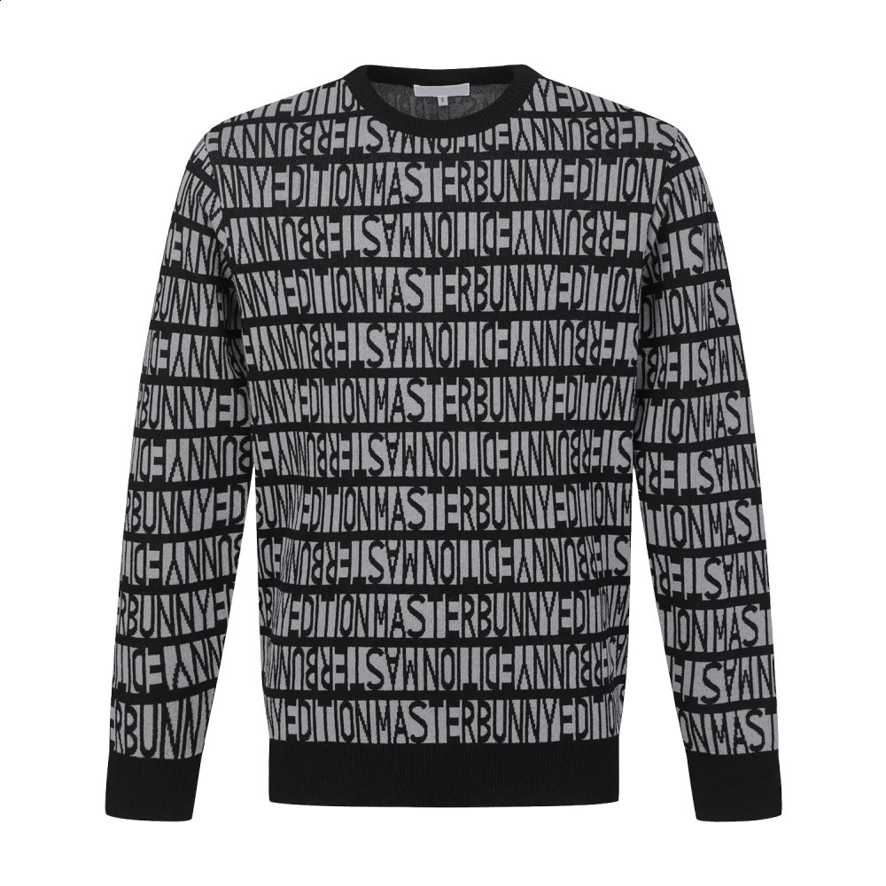 Mens Trendy Golf Clothes with Letters Knitted Sweater High Elasticity and Comfort Versatile for Daily Use Sports 240821
