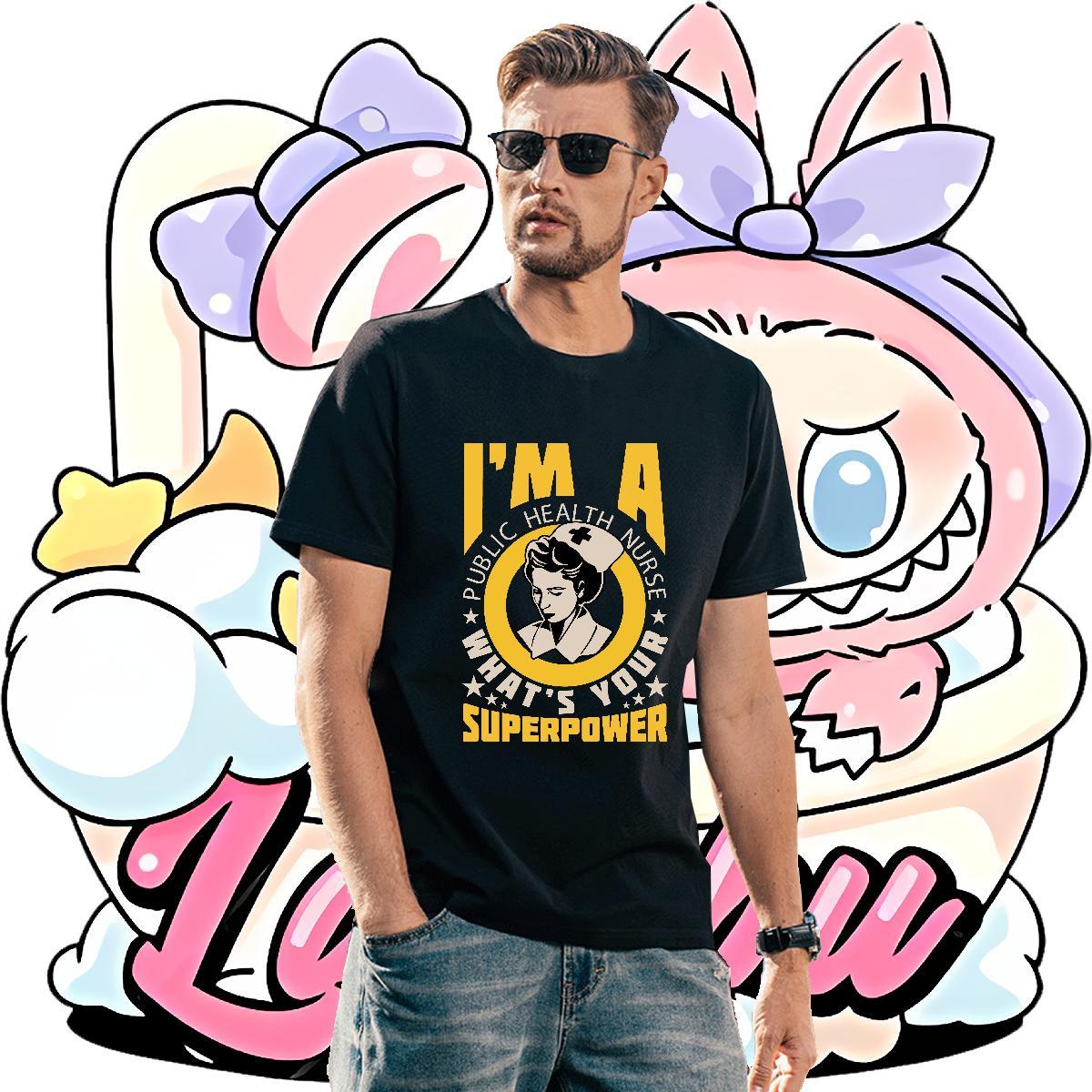 Cool Design nurse T Shirt For Man Casual Daily Wear Men Tshirts 230g Cotton Factory Direct Crew Neck Black White Polos