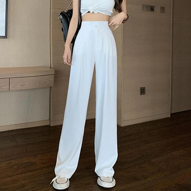 Y2K Wide Leg Pants Women Fashion Oversize Loose 4Xl Suit Pants Spring Korean Office Lady Casual High Waist Trousers 240821