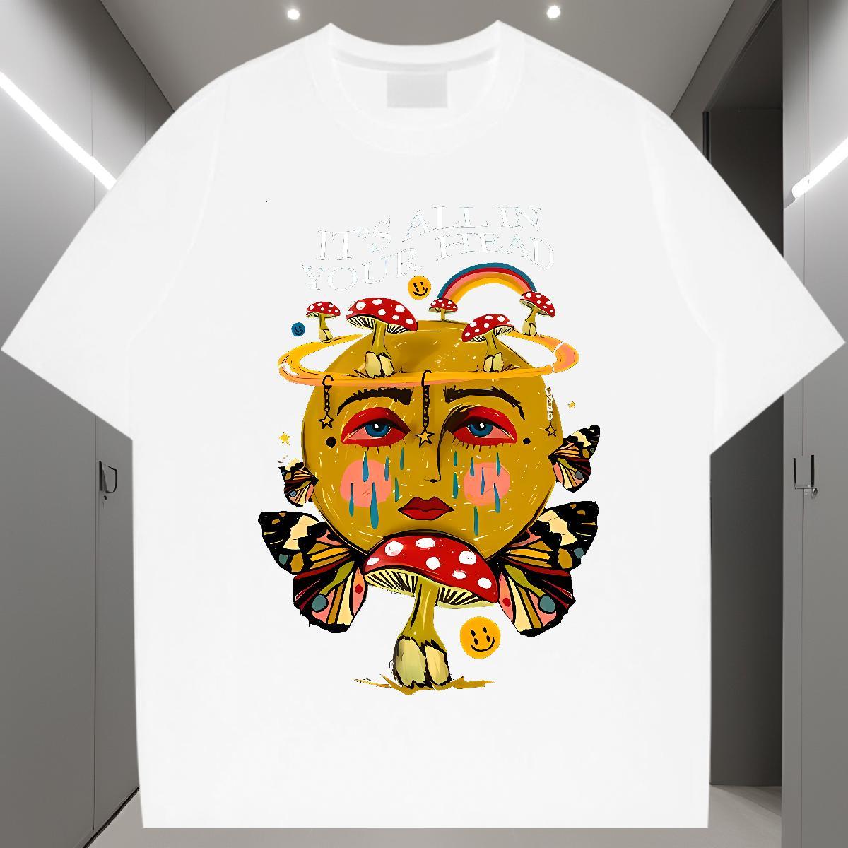 Fashion Men Tshirts 230g Pure Cotton Sports Casual rainbow Breathable Short Sleeve Men T Shirts Unisex Oversized 4XL Tops Tees