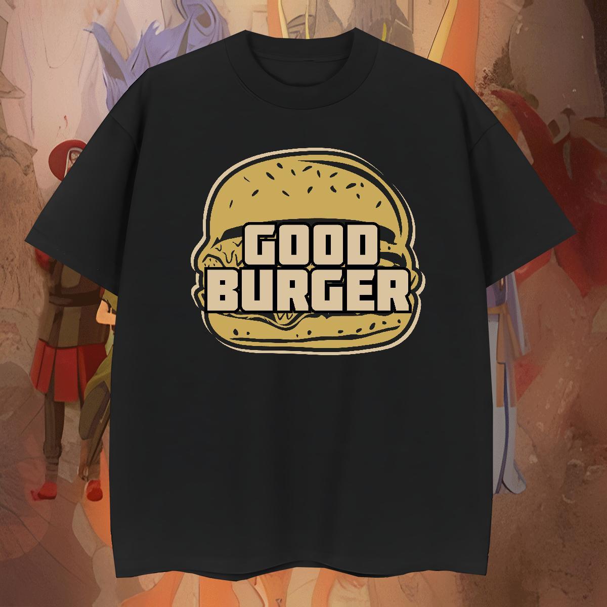 Loose burger T Shirts Men Street Casual Couples T Shirts 230g Pure Cotton Classic Breathable Black Oversized Tshirts