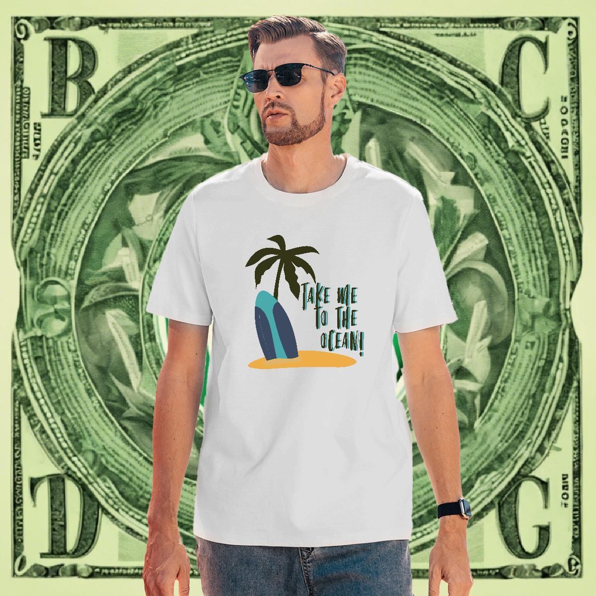Designer Tshirts Sport 230g Cotton Customized Breathable Crew Neck sea T shirt Fashion Designer Tees Shirts