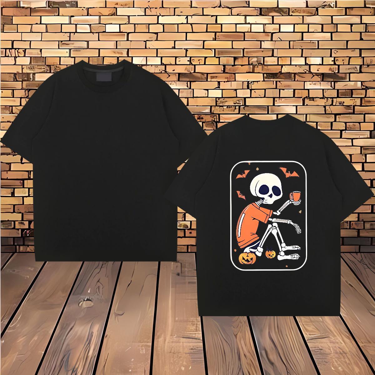 Popular Mens T Shirts 230g Pure Cotton pumpkin Hip Hop Oversized 3XL 4XL Short Sleeve O-Neck Couples T Shirts Custom Tops Tees