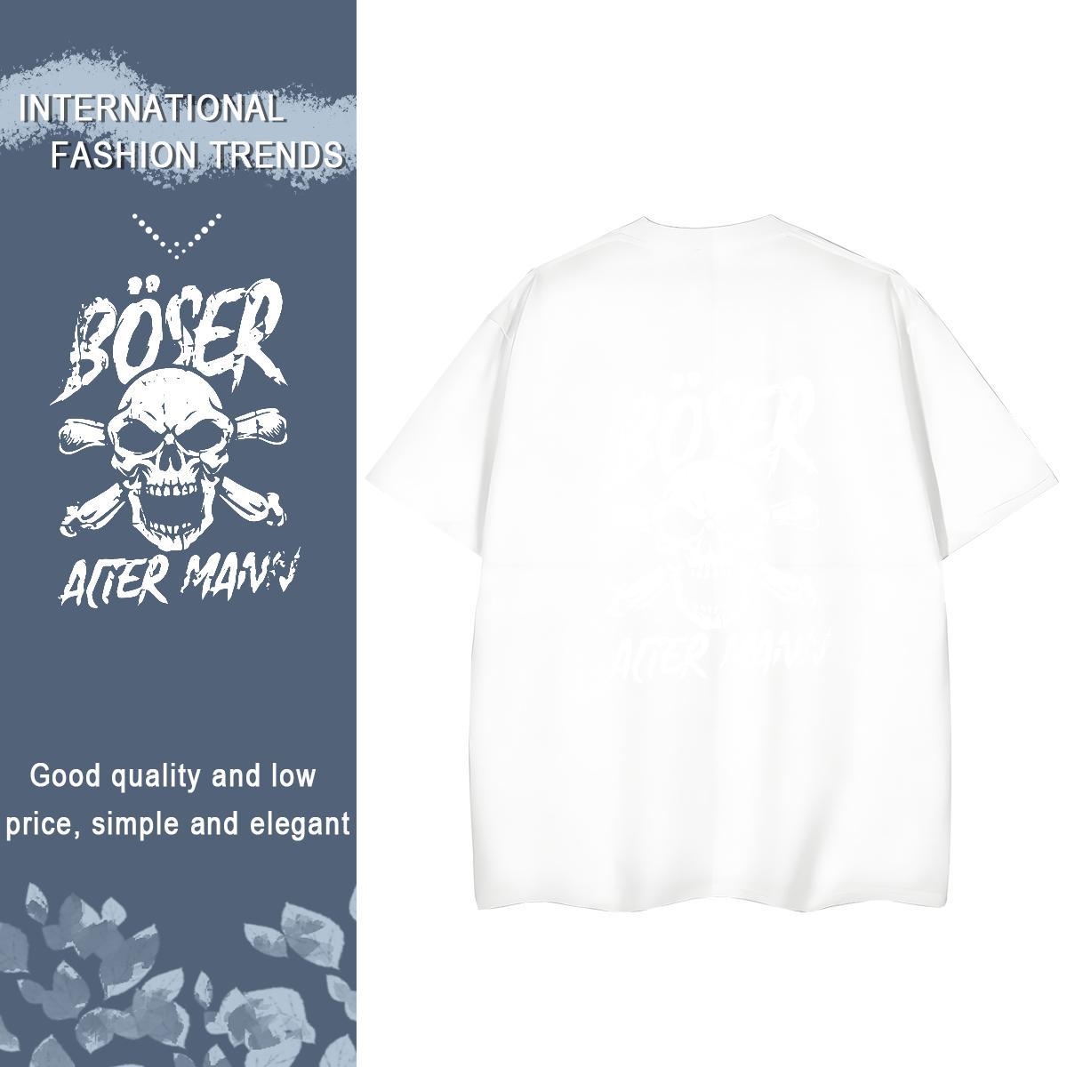 Fashion Casual T-Shirts 230g Pure Cotton O Neck Short Sleeves Summer Casual skull Women Tees Wholesale Skull Top Shirts