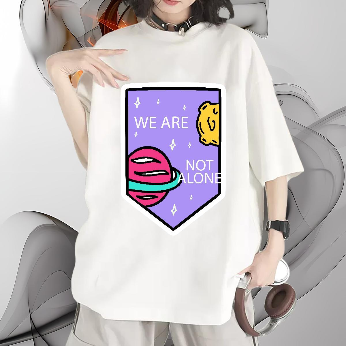 Brand Lady T shirt 230g 100% Cotton planet Home Outdoor T Shirts Women Short Sleeve O-Neck Customized Clothes