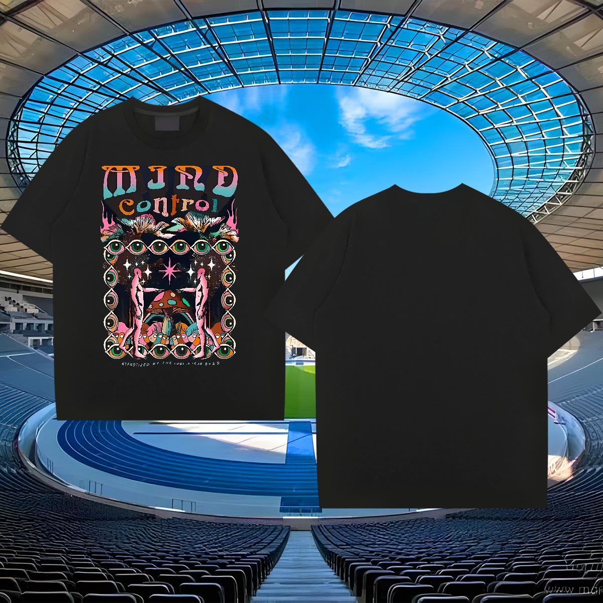 Free Shipping Men Clothes T-Shirt Casual Daily Wear 100% Cotton 230g Asian Size Pure Cotton eyes T shirt Classic Tops Tees