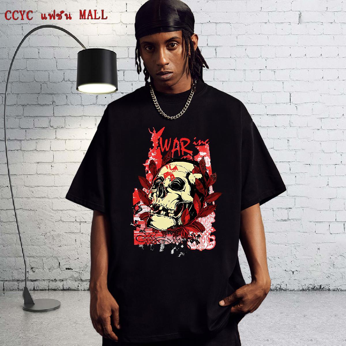 Stylist Couples T Shirts 230g Pure Cotton Hip Hop Street skull O Neck Short Sleeves T Shirt For Man Comfortable DIY Printed Tees Shirts