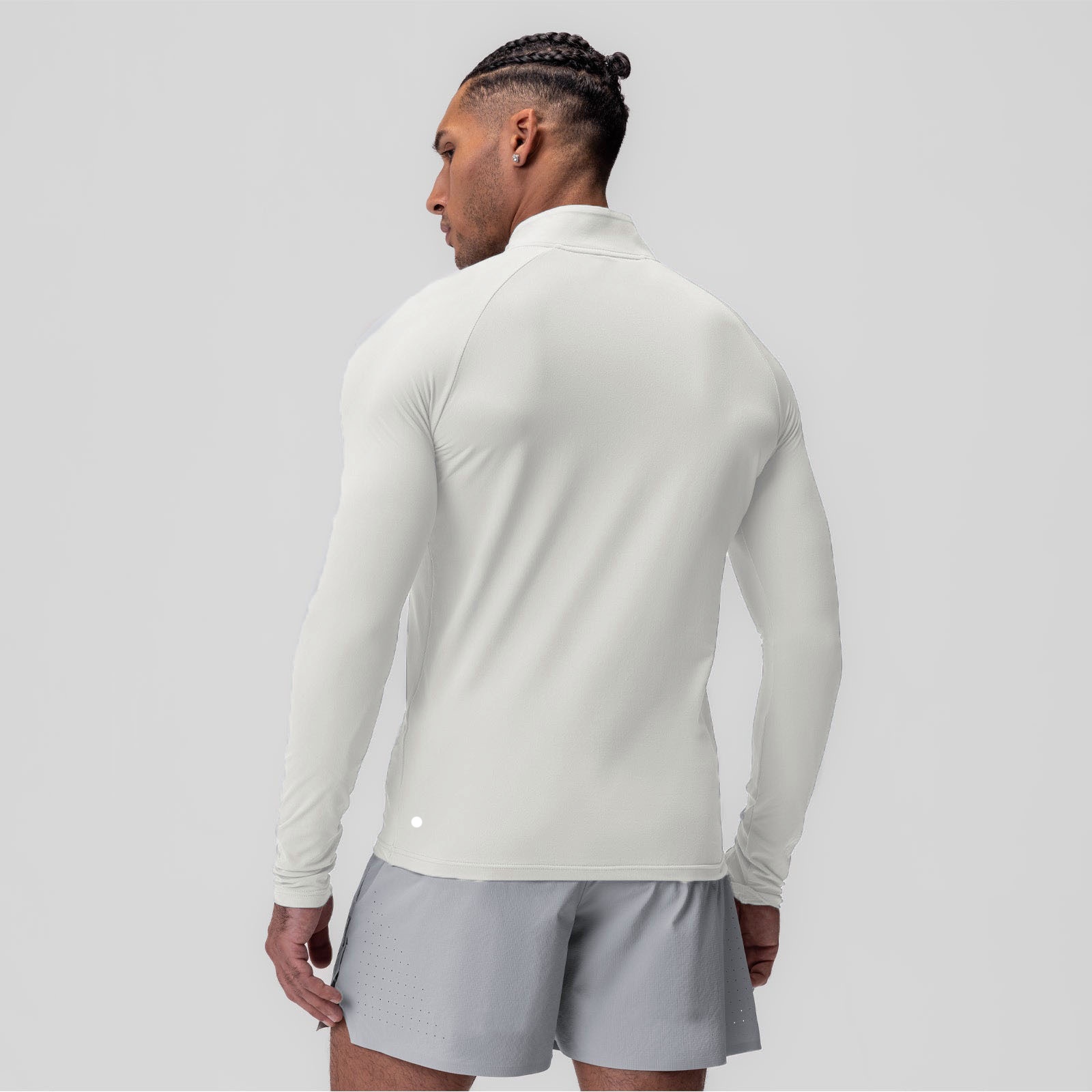 LLL316 Men Running Sports Long Sleeve T-shirt Men's Style Stand-up Collar Half Zipper Shirt Training Fitness Top Training Elastic Quick Dry