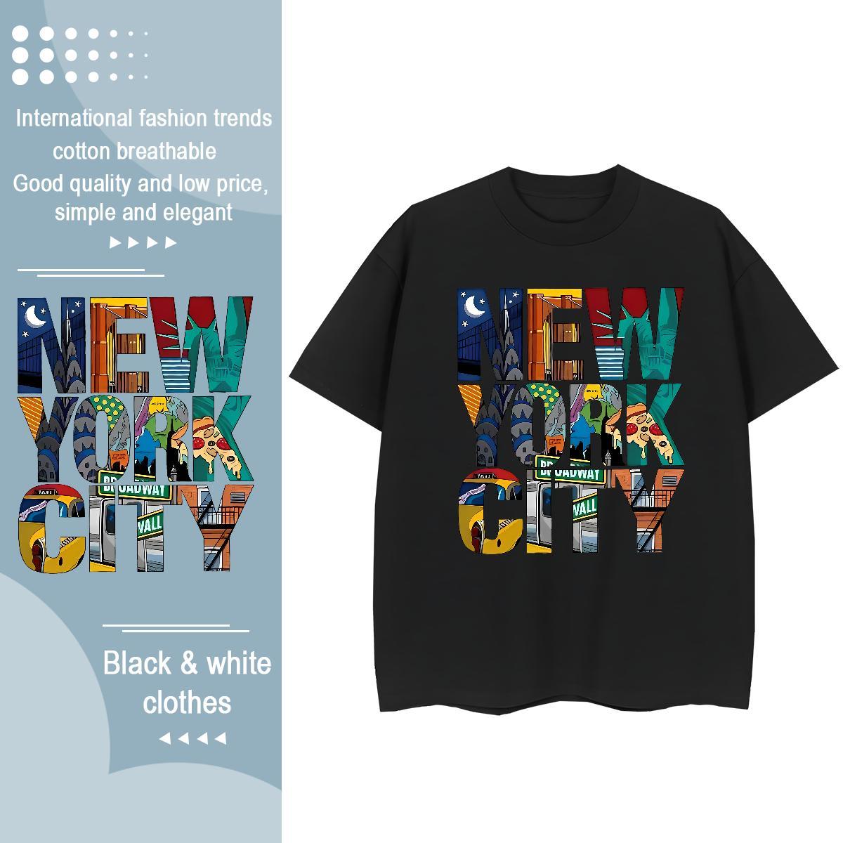 Soft Woman Tshirt 230g Cotton New York Casual Woman T Shirts O Neck Short Sleeves Custom Print Plus Size Clothes