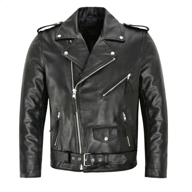 Boutique Punk Men PU Leather Jacket Motorcycle Fashion Slim Fit Leather Coat 240822