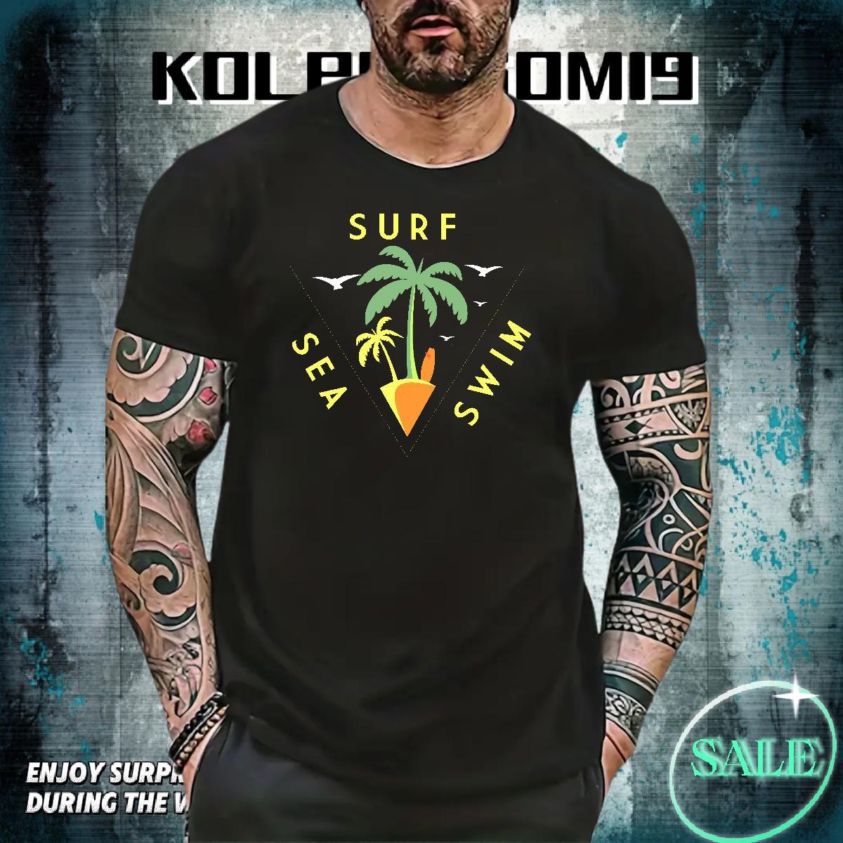 Popular Men Tshirts Daily Wear 100% Cotton 230g Custom Printing Short Sleeve Soft sea Man T Shirts Fashion Design Tops Tees
