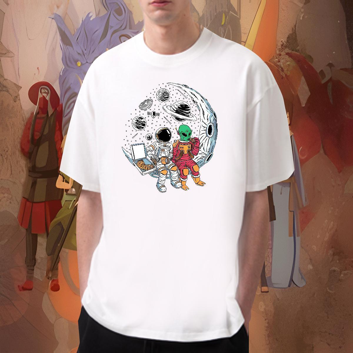 Unisex Men Clothes T-Shirt Daily Outfit 230g Pure Cotton Oversized 3XL 4XL O-Neck Short Sleeve star Man T Shirts New Arrival Polos