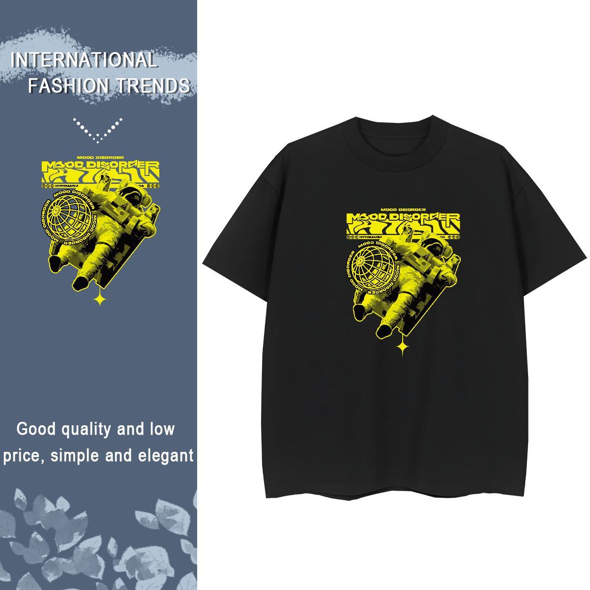 Brand Lady T shirt 230g 100% Cotton cosmonaut Sports Casual T-Shirts O-Neck Short Sleeve Skull Wear