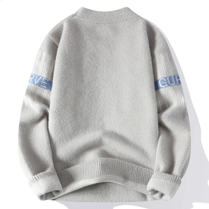 Mens Crystal Sable Knitwear Fashion Bar Printed Letters Jumper Comfortable Sweater 240821