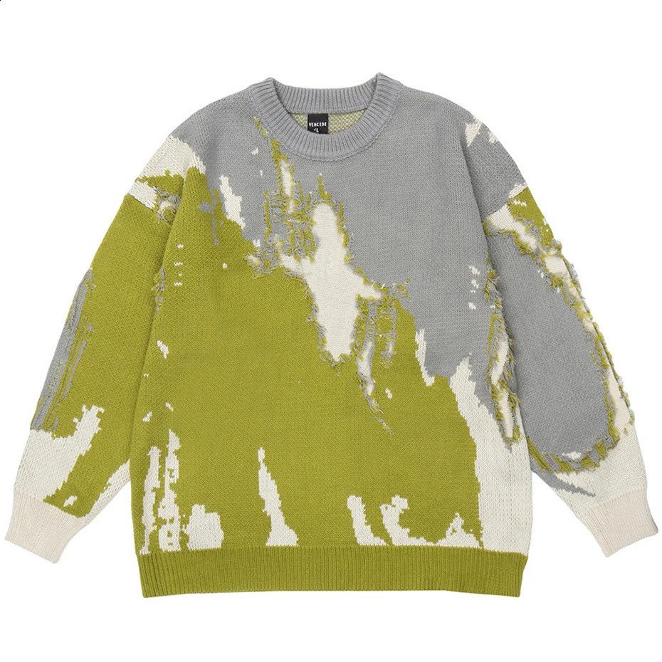 Punk knit sweater mens extreme ner oversized Harajuku streetwear autumn and winter hiphop pullover top 240821