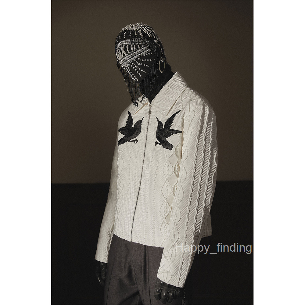 American Style Trendy Style Xuan Bird Embroidered Jacquard Jacket for Men Spring and Autumn New Loose Casual Versatile Jacket Top