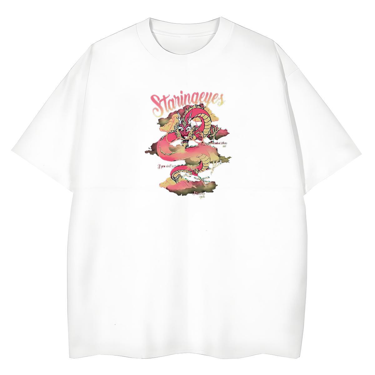 Stylist Womens T Shirts 230g Cotton Breathable Spring Summer dragon Women Tees Popular Customized Print Tops