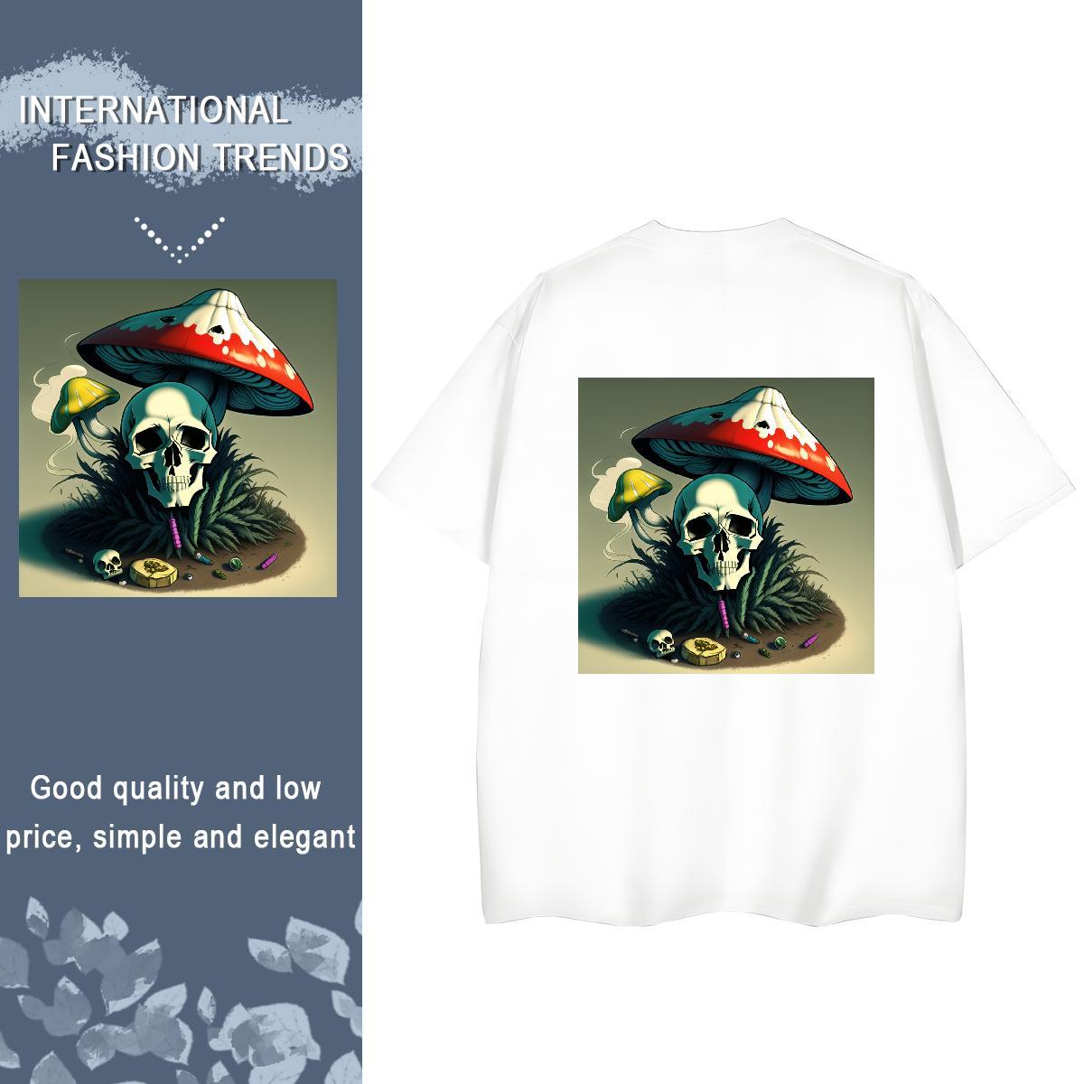 Stylist T Shirt For Woman 100% Cotton 230g Breathable Crew Neck Street skull Unisex Tshirts Lady Plus Size Custom Tops Shirt