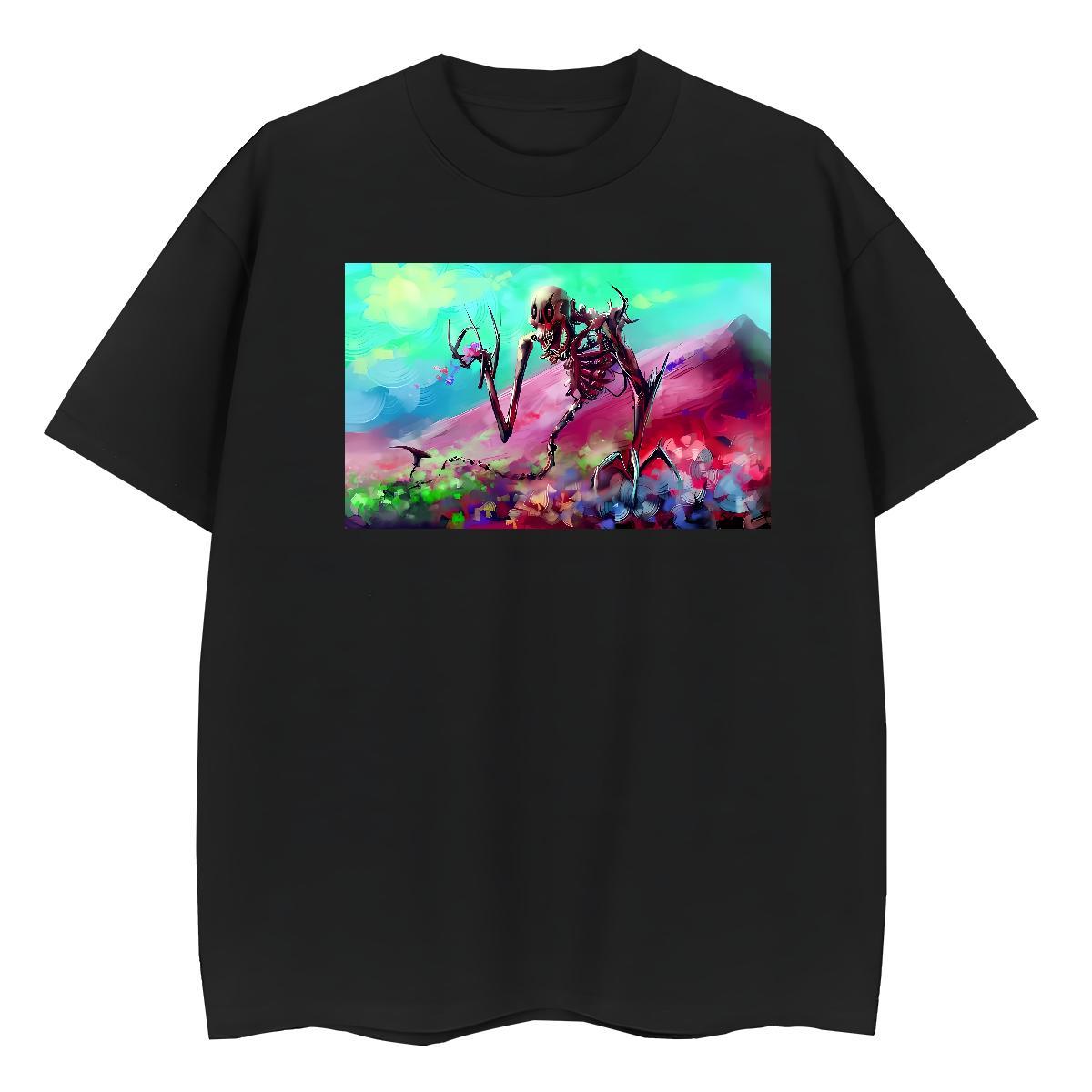 2024 Designer T Shirt For Woman 230g 100% Cotton O Neck Short Sleeves Sports Casual skull Couples T Shirts Popular Black Oversized Tees Shirts