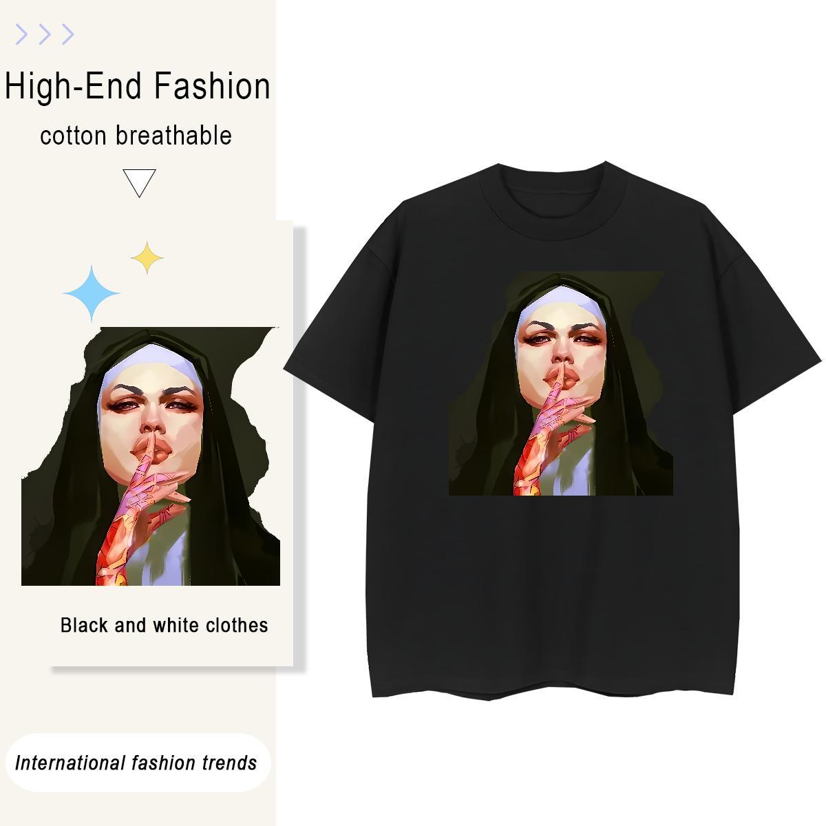 Soft Lady T shirt 230g Pure Cotton nun Spring Summer T-Shirts Short Sleeve O-Neck Customized Print Tshirts