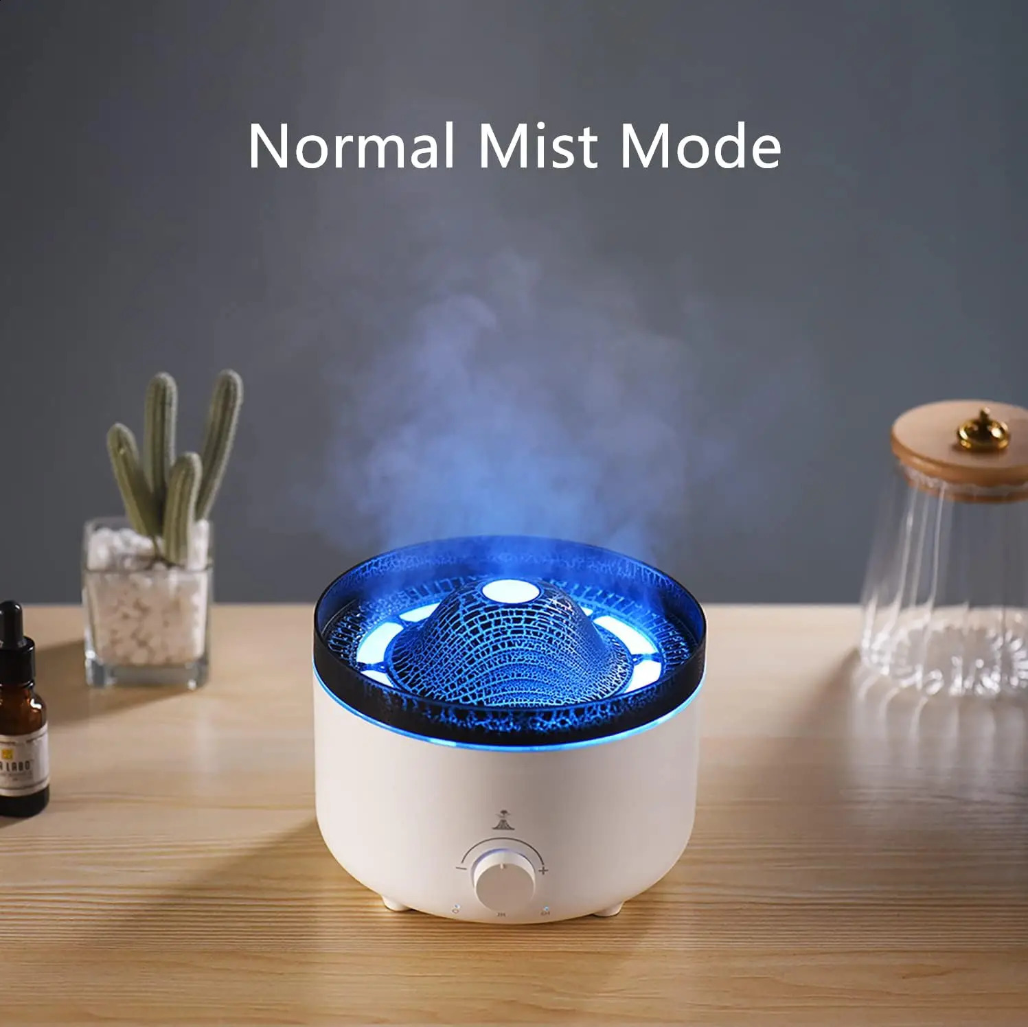 1pc-Volcano Jellyfish Aromatherapy Machine USB Home Office Aromatherapy Ultrasonic Large Capacity Flame Humidifier 240821