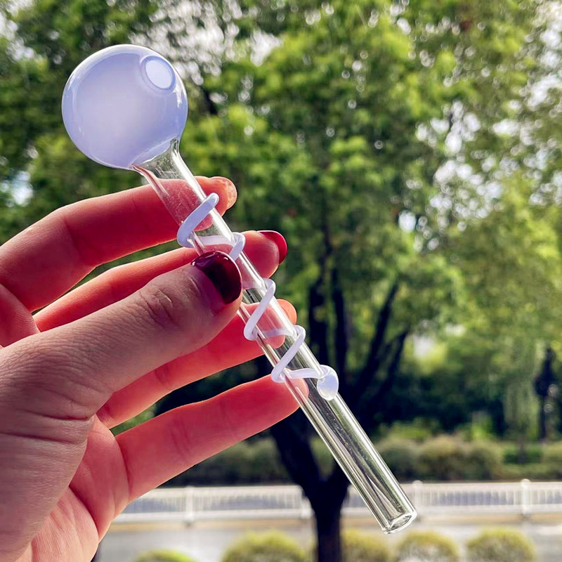 Pyrex Smoking Glass Hand Pipe Straight Tube Herb Tobacco Oil Burner Pipes Accessories Bong