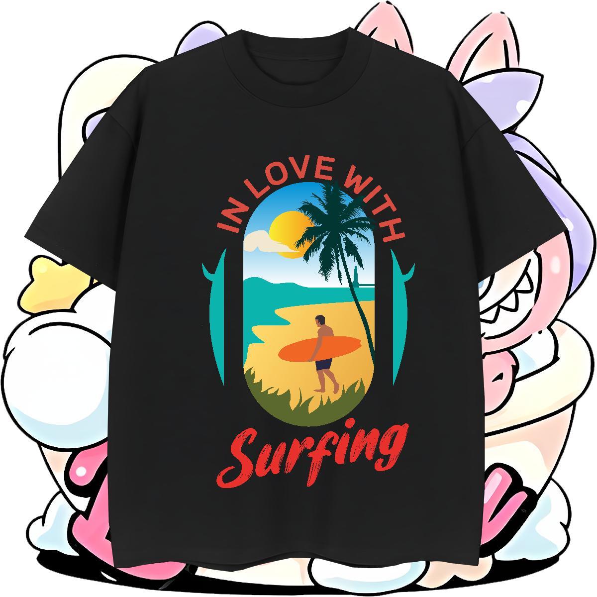 Cool Men Tops Tees Sports Casual 230g Pure Cotton DIY Printed Breathable Short Sleeve beach T shirt Fashion Tees Shirts