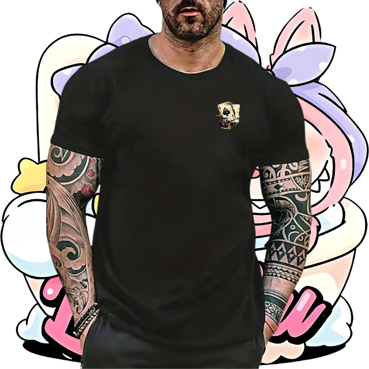2024 Tshirts 230g Cotton Home Outdoor playing card Breathable Soft T Shirts Men Popular Plus Size Custom Clothings