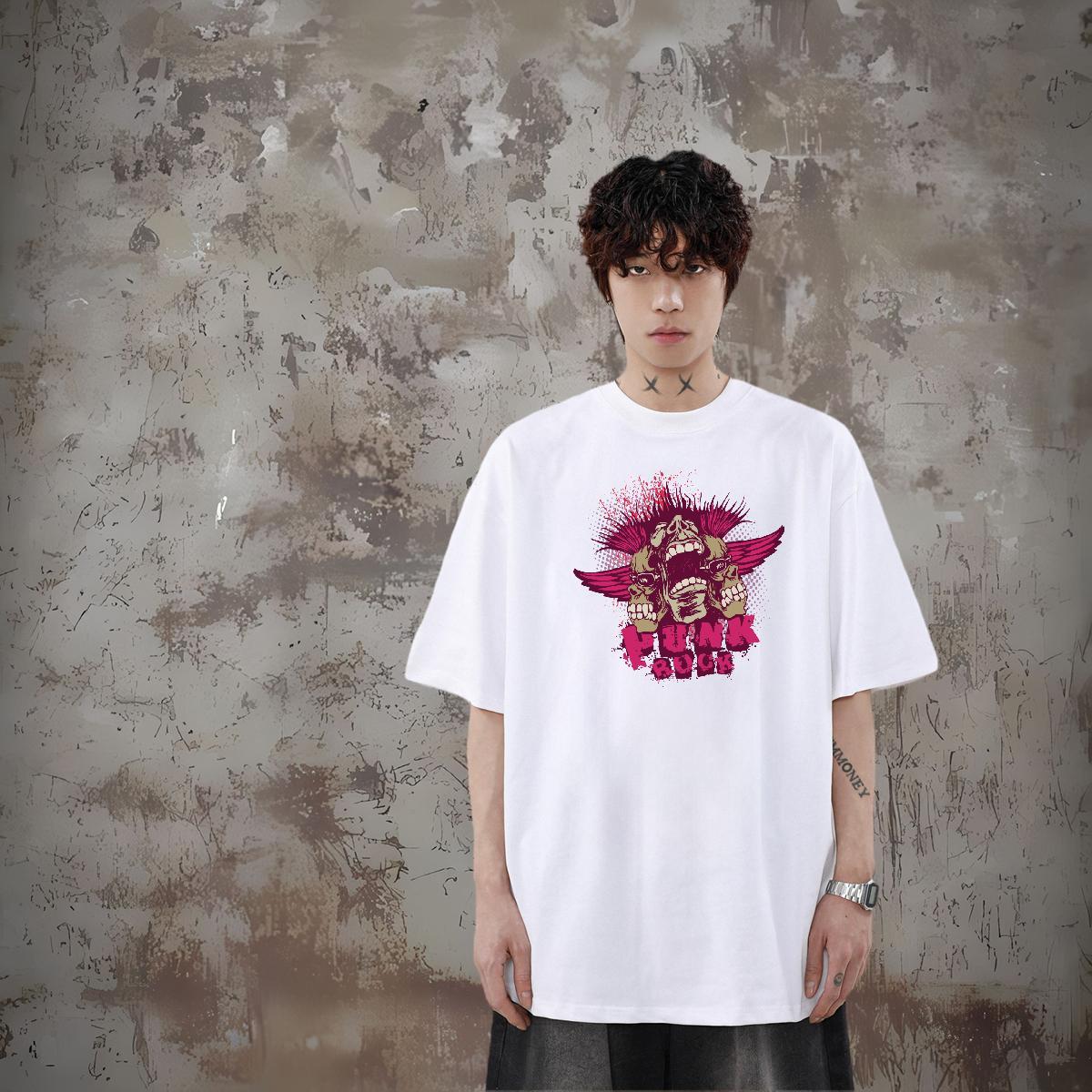 Wholesale Hip Hop Mens Tshirts scary Breathable Soft 230g Cotton Man T Shirts Cool Design Custom Print Plus Size Top Tees