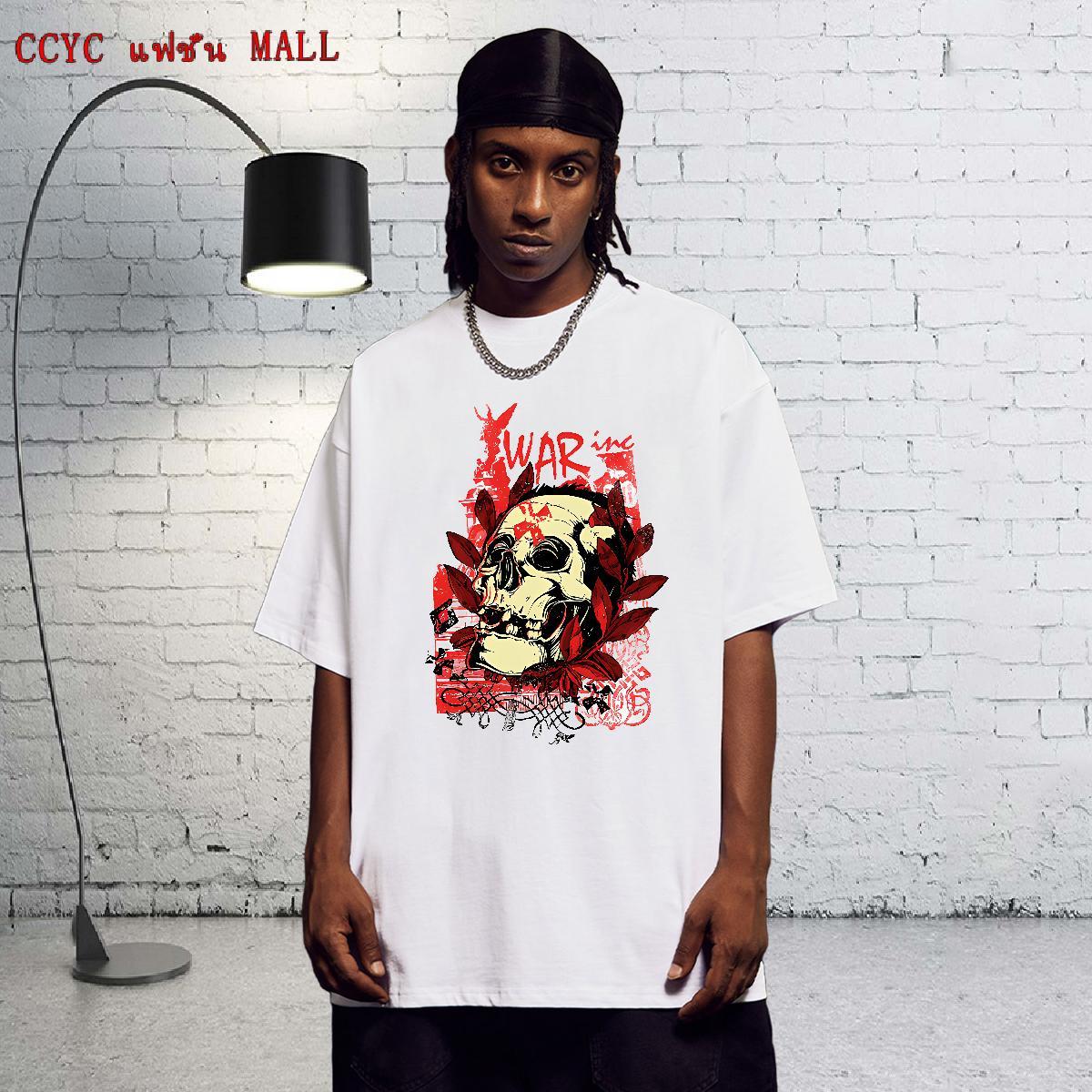 Stylist Couples T Shirts 230g Pure Cotton Hip Hop Street skull O Neck Short Sleeves T Shirt For Man Comfortable DIY Printed Tees Shirts