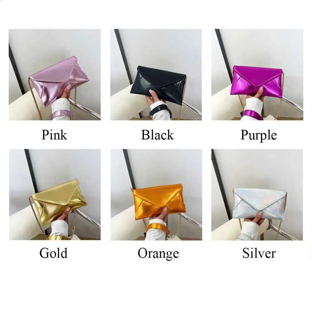 Fashion Womens Evening Shoulder Bag PU Leather Clutch Wallet Wedding Party Ball Envelope Handbag Silver Cross Body 240822