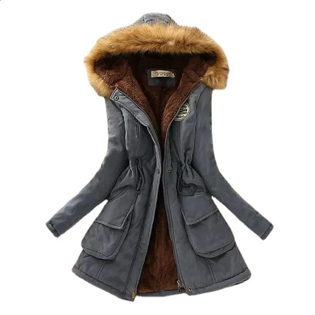 Autumn Winter Womens Cotton Jacket Apron Casual Ultra Thin Coat Embroidery Hooded Parkas Wadded Warm Overcoat 240822