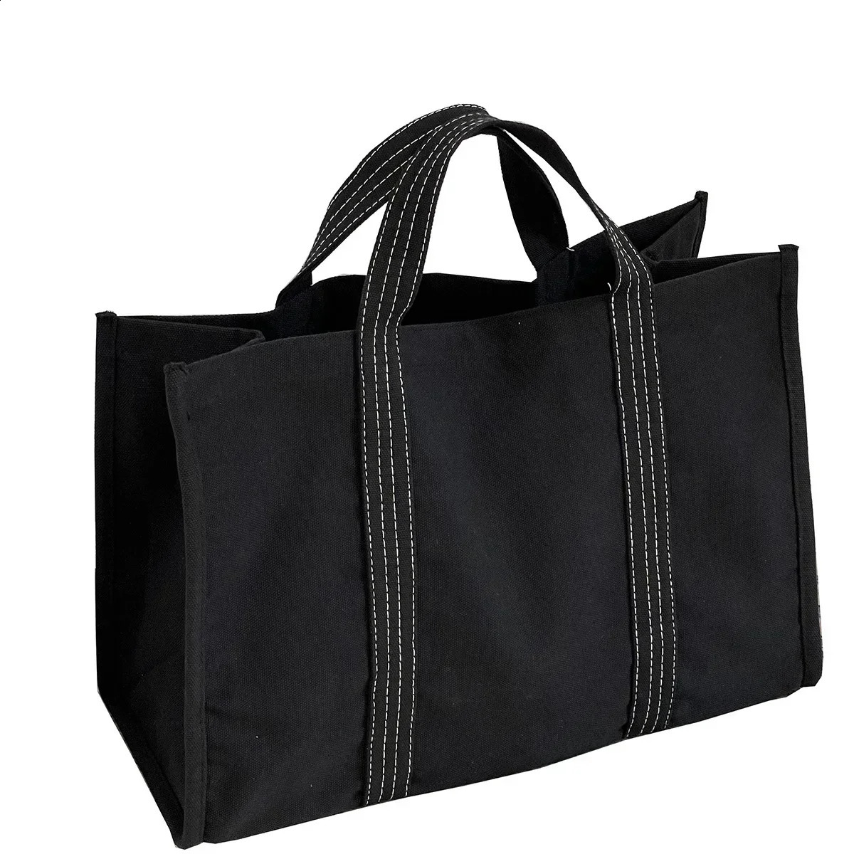 Fashion trend versatile simple stripe large capacity canvas comfortable tote factory direct sales bags for women 240821
