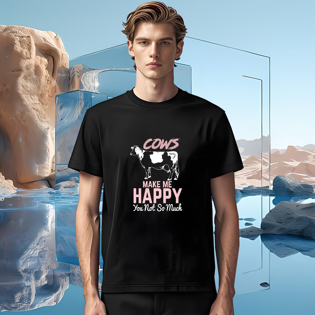 Designer happy T shirt Casual Couples T Shirts 230g Cotton Casual New Breathable Short Sleeve Custom Printed Tops