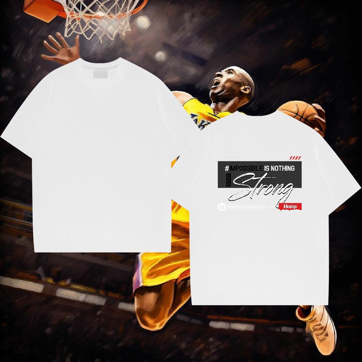 Classic T Shirts Men 230g Cotton letter Spring Summer Black White Round Neck Short Sleeve Men Tops Tees Free Shipping Polos