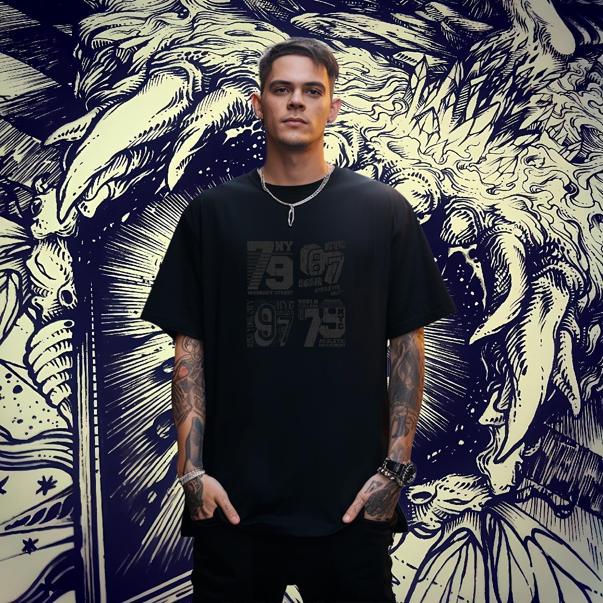 Soft Mens Tshirts Hip Hop Street 230g Pure Cotton Floral Print Crew Neck letter T-Shirts for Men Factory Direct Polos